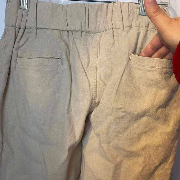 Metro Wear Linen Blend Casual Pull On Joggers Pants Women Size M Pockets - Picture 6 of 7